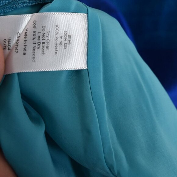 Talbots 100% Silk Tank Top 6 Jewel Tone Colorblock Preppy Mod Blouse - Picture 5 of 8